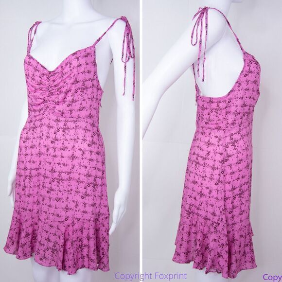 NEW Intimately Free People Caught Up Printed Slip Dress, Pink, Small - Picture 3 of 15